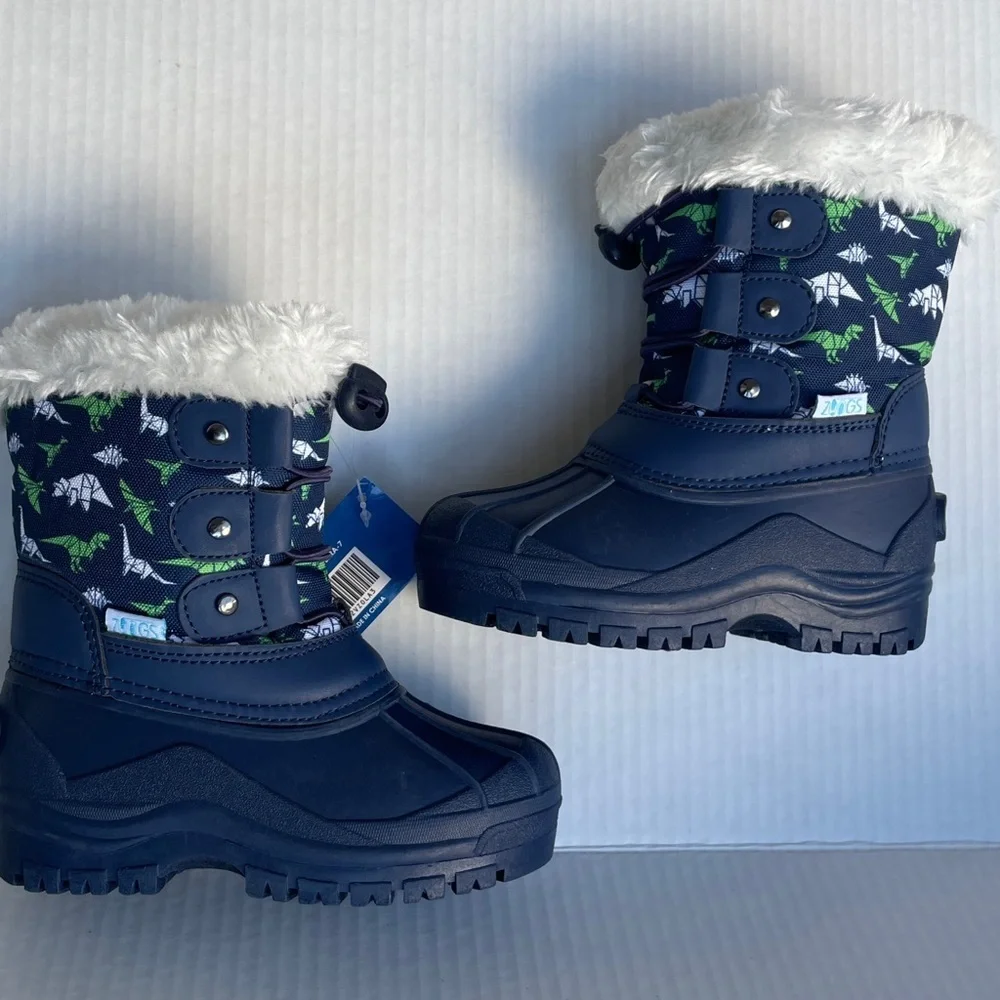 Zoogs Navy Boots with Dinosaur Design Toddler 7